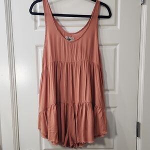 One Teaspoon Peach Tank Top Romper - Small